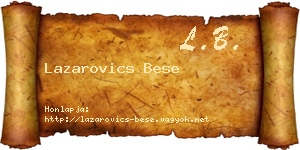 Lazarovics Bese névjegykártya